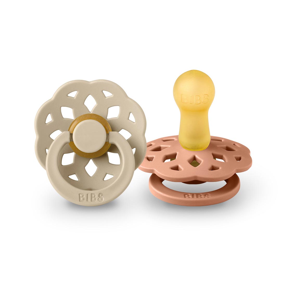 BIBS Pacifier Boheme 2 Pack Vanilla + Peach Bumps N Bundles