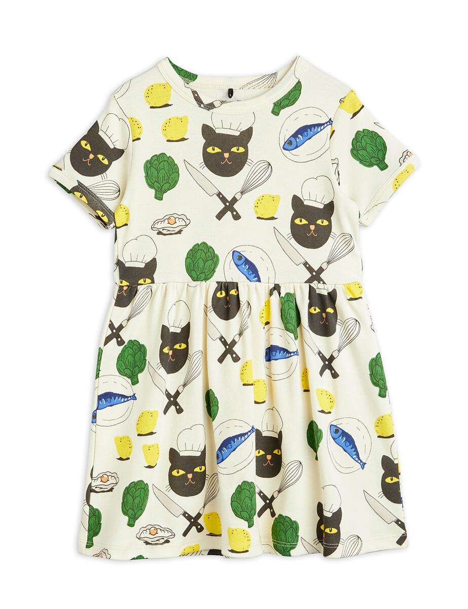 Chef Cat Shortsleeve Dress - Multi