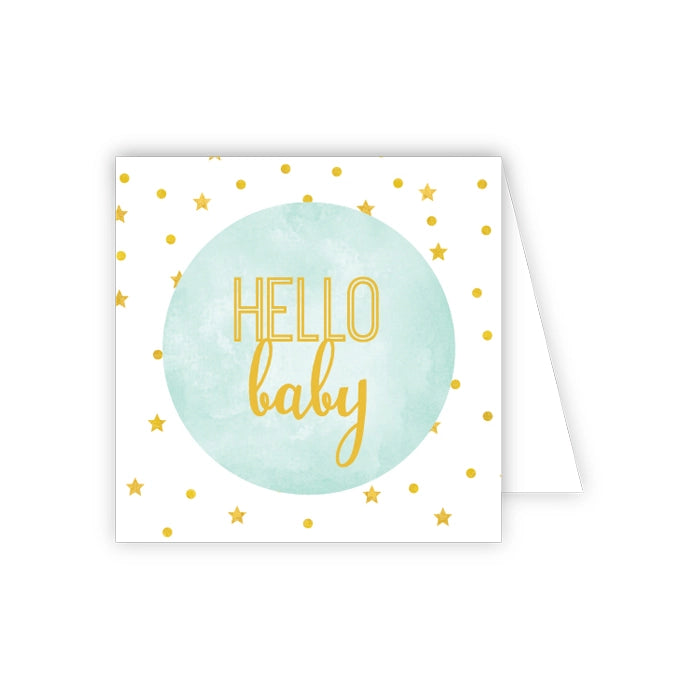 Hello Baby Blue Enclosure Card
