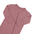 Load image into Gallery viewer, Ribbed Zipper Footie - Dusty Rose
