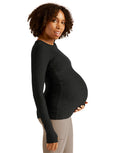 Load image into Gallery viewer, Featherweight Count on Me Maternity Crew Pullover - Darkest Night
