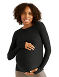 Load image into Gallery viewer, Featherweight Count on Me Maternity Crew Pullover - Darkest Night
