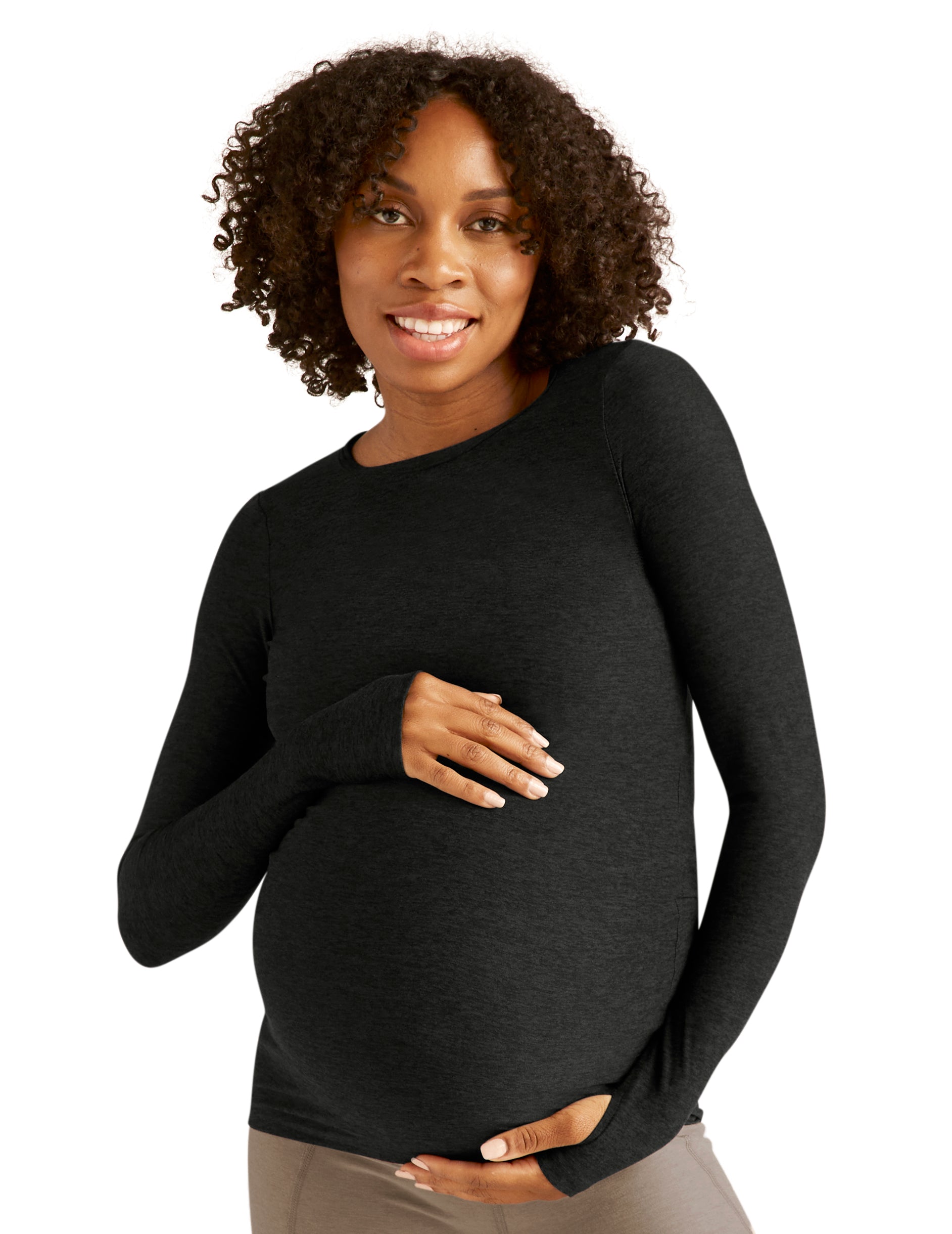 Featherweight Count on Me Maternity Crew Pullover - Darkest Night