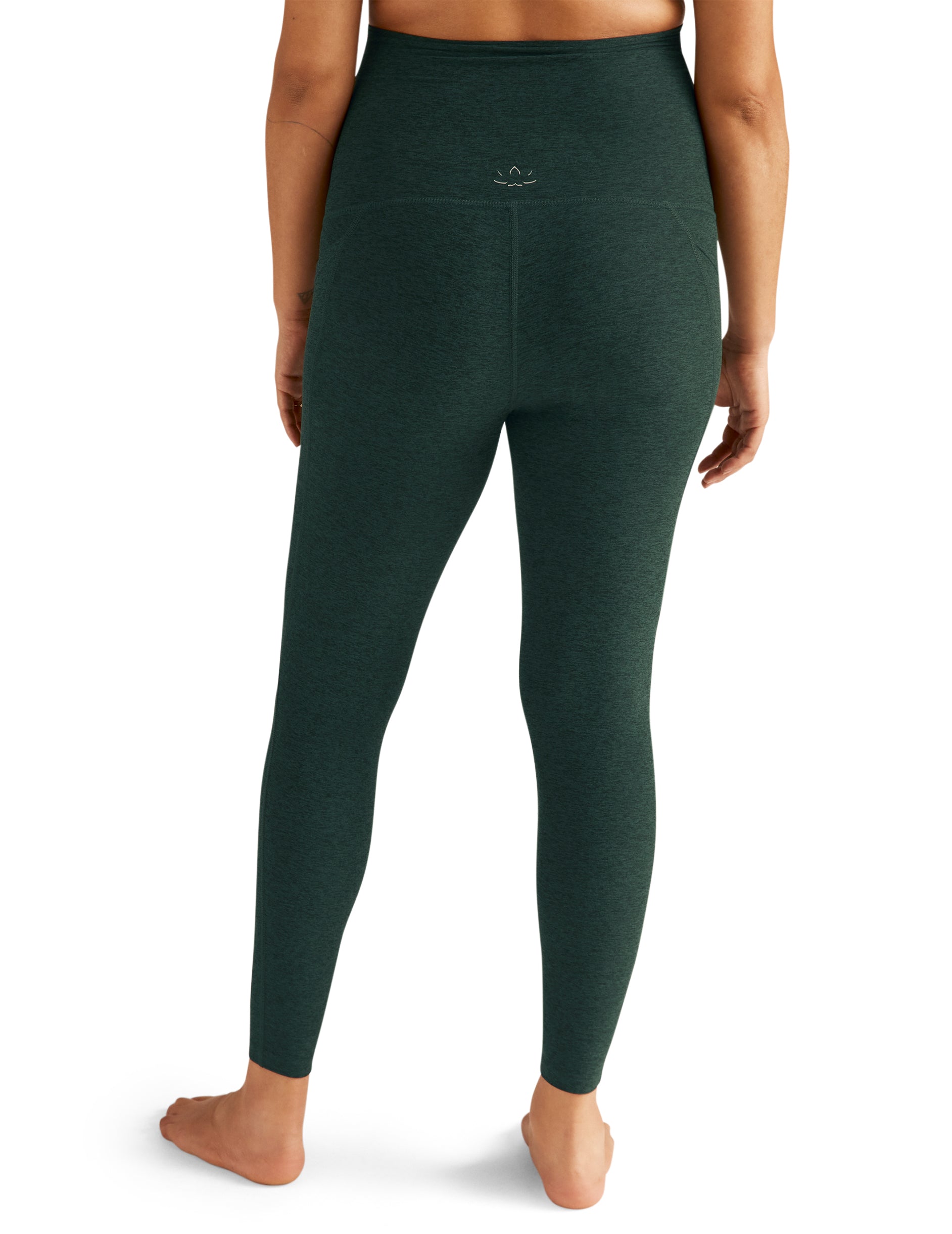 Spacedye Love The Bumps Maternity Pocket Midi Leggings - Midnight Green Heather