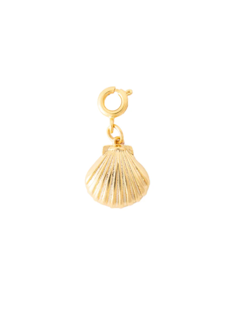 Gold Seashell Charm for Bracelet or Necklace