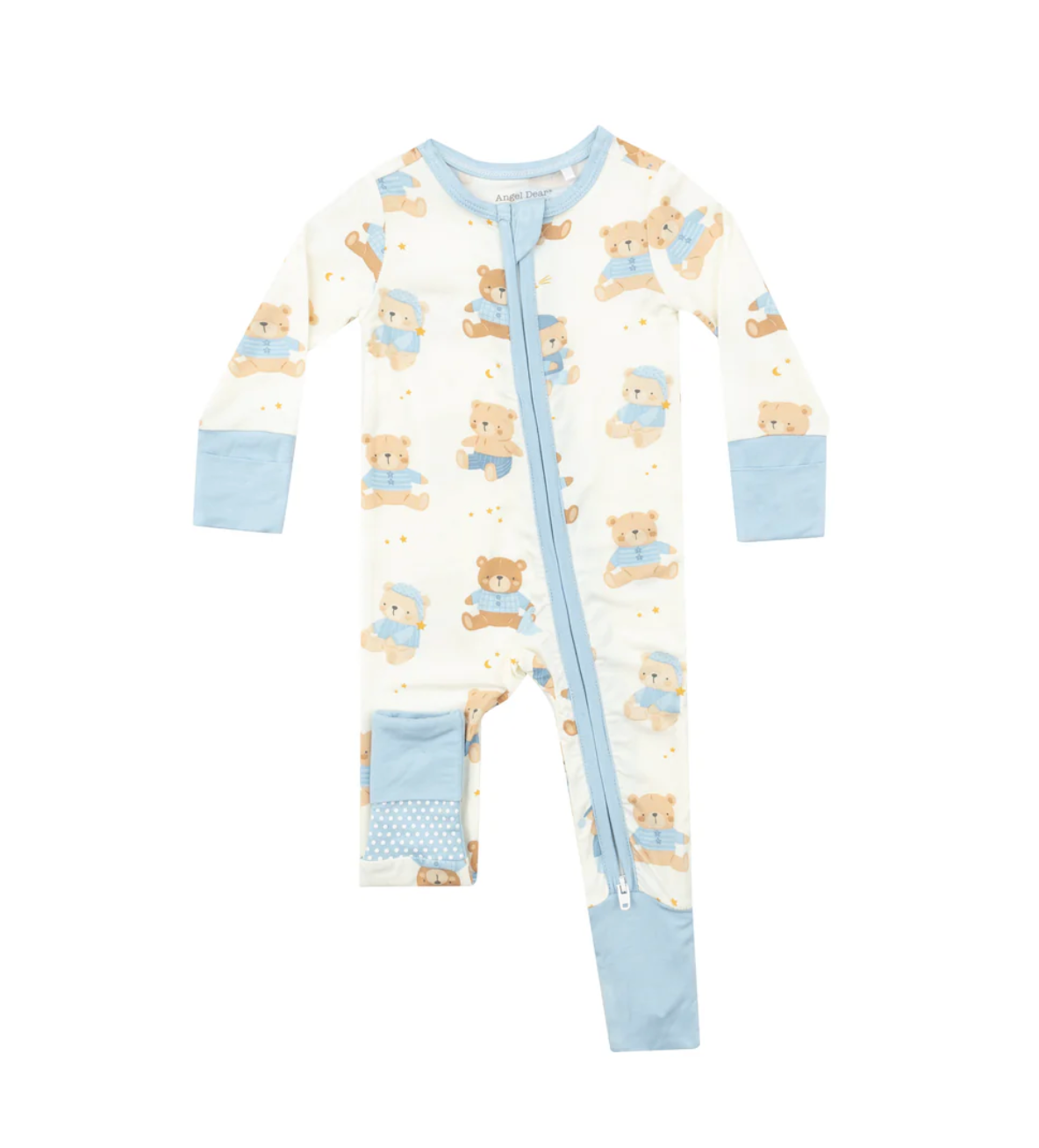 2 Way Zipper Romper - Teddy Bears Blue