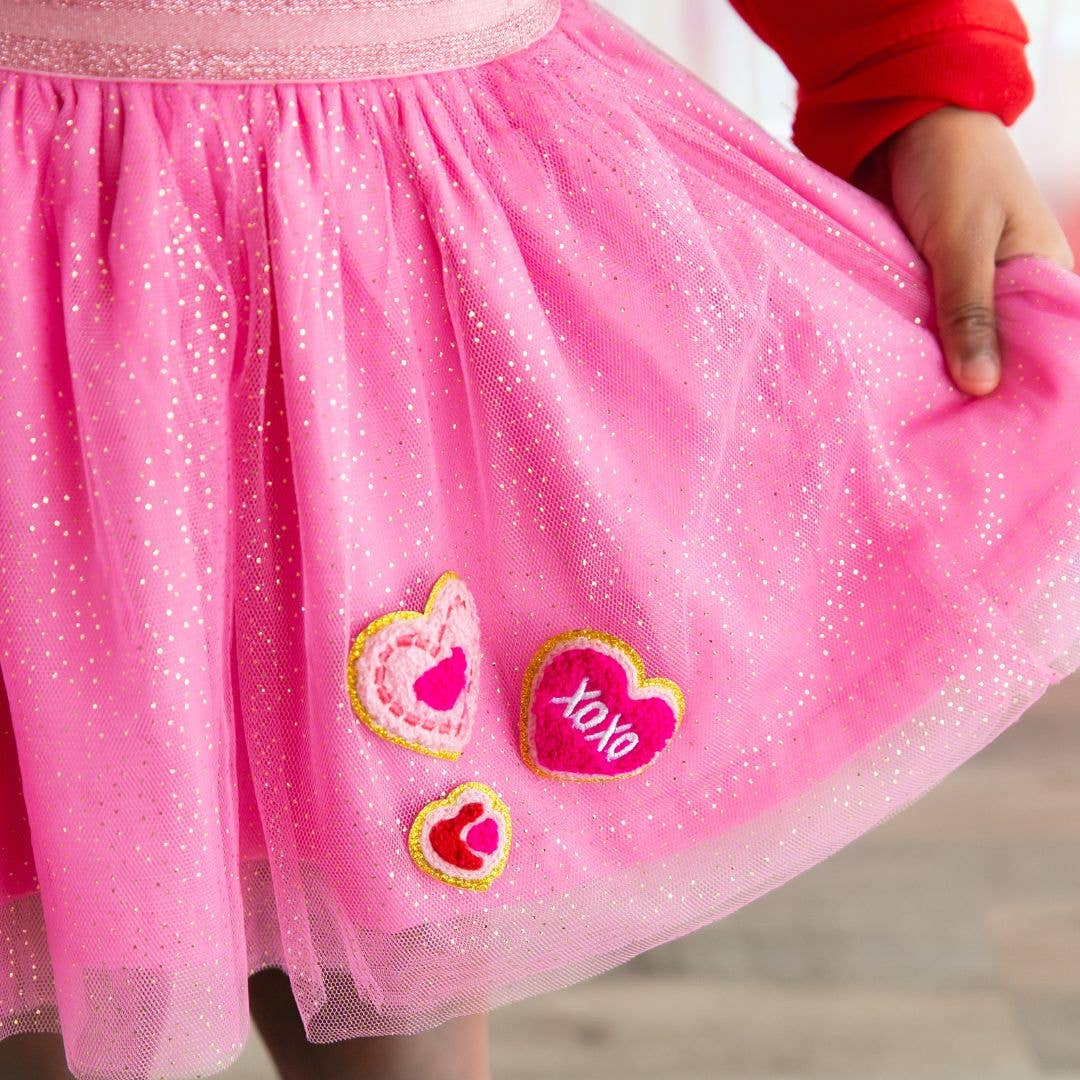 Heart Patch Tutu - Raspberry