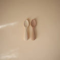 Load image into Gallery viewer, Silicone Toddler Starter Spoons 2-Pack - Natural + Shifting Sand
