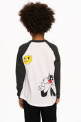 Load image into Gallery viewer, Looney Tunes - Tweety & Sylvester Baseball Tee - Black and Vintage Black
