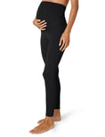 Load image into Gallery viewer, Maternity Heather Rib Midi Legging - Black Heather
