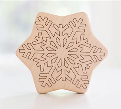 snowflake wood rattle