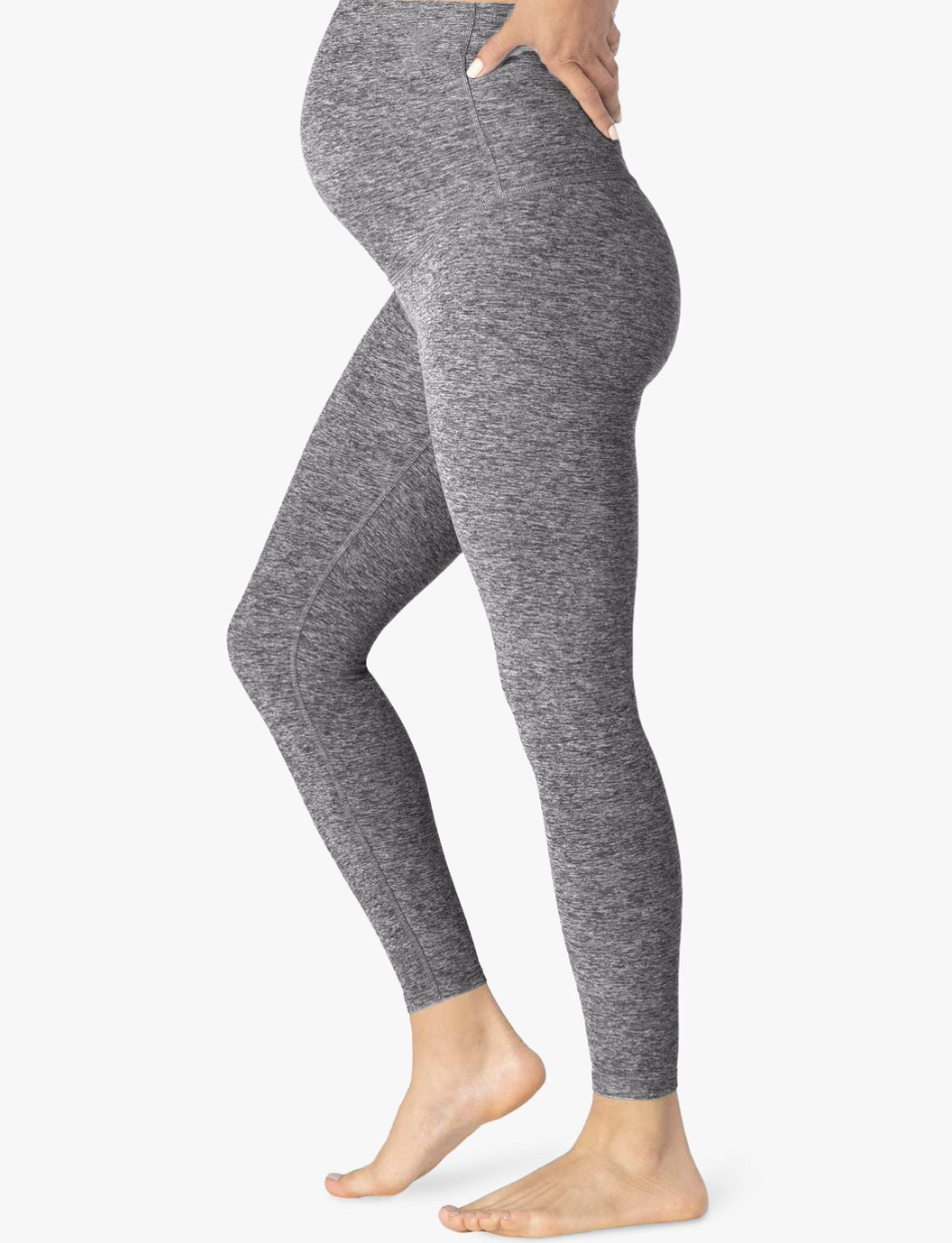 Spacedye Love the Bump Midi Maternity Leggings - Black/White