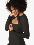 Load image into Gallery viewer, Featherweight Under Wraps Nursing Overlap Long Sleeve - Darkest Night
