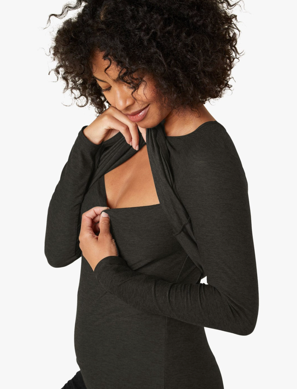 Featherweight Under Wraps Nursing Overlap Long Sleeve - Darkest Night