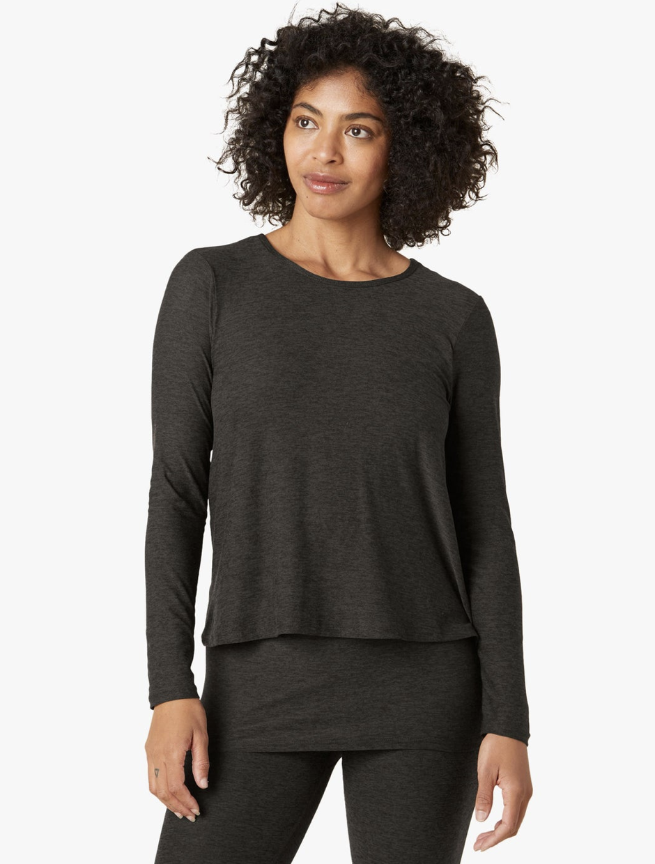 Featherweight Under Wraps Nursing Overlap Long Sleeve - Darkest Night