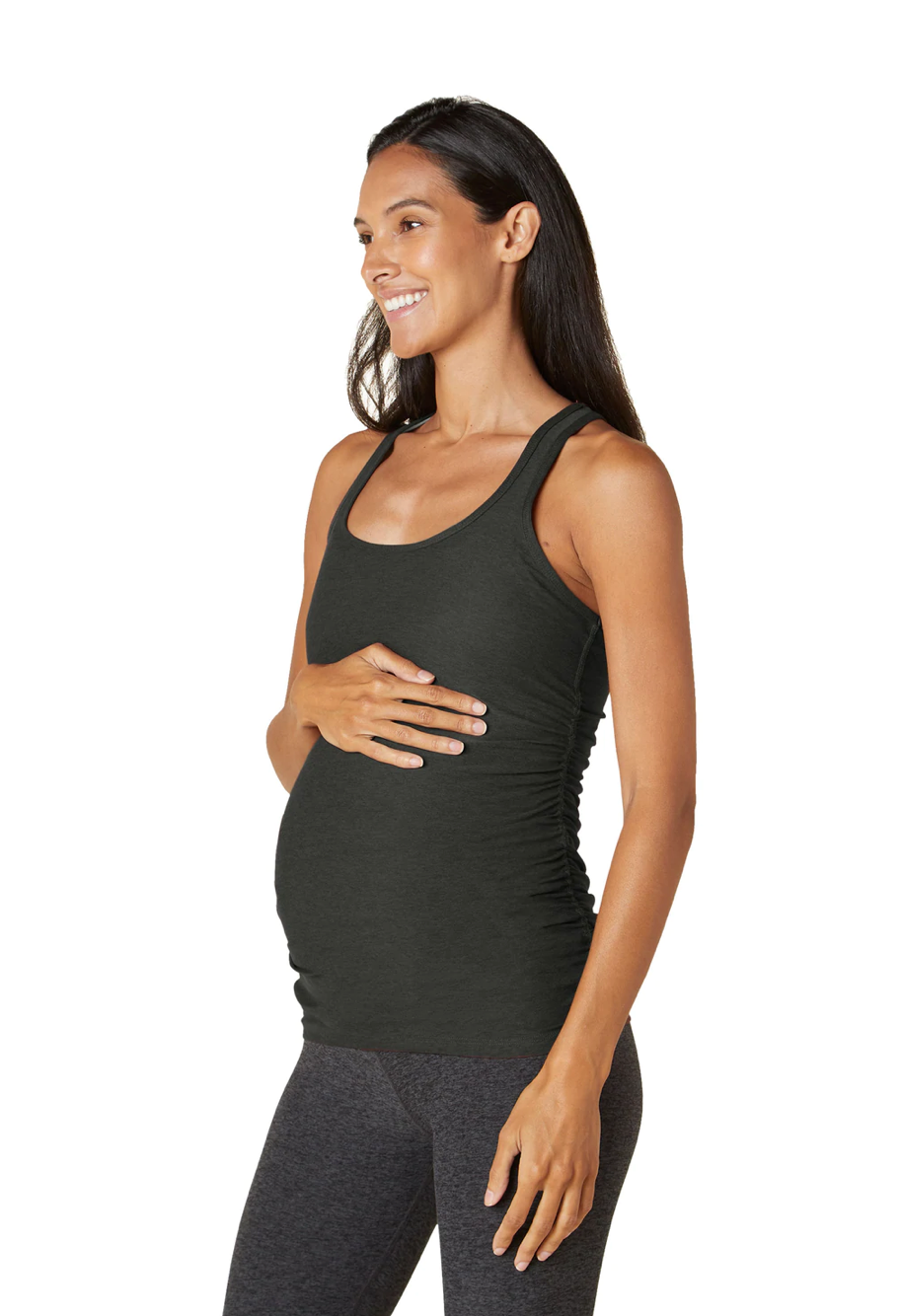 Featherweight Let it Grow Racerback Maternity Tank - Darkest Night