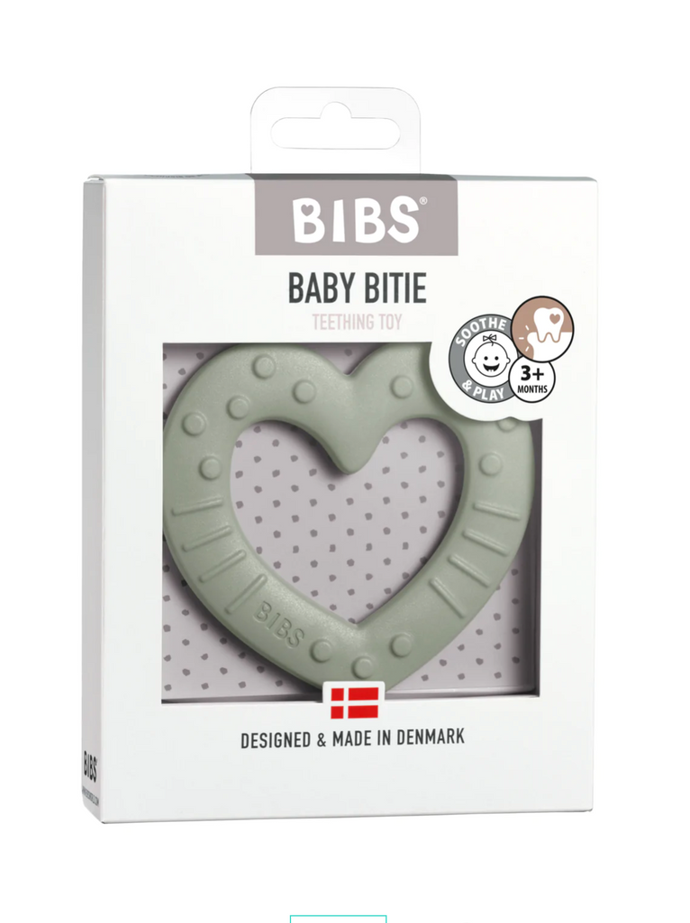 BIBS Baby Bitie Heart Teether - Sage