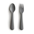 Load image into Gallery viewer, Dinnerware Fork and Spoon Set - Smoke Baby Essentials Mushie 
