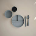 Load image into Gallery viewer, Dinnerware Fork and Spoon Set - Smoke Baby Essentials Mushie 
