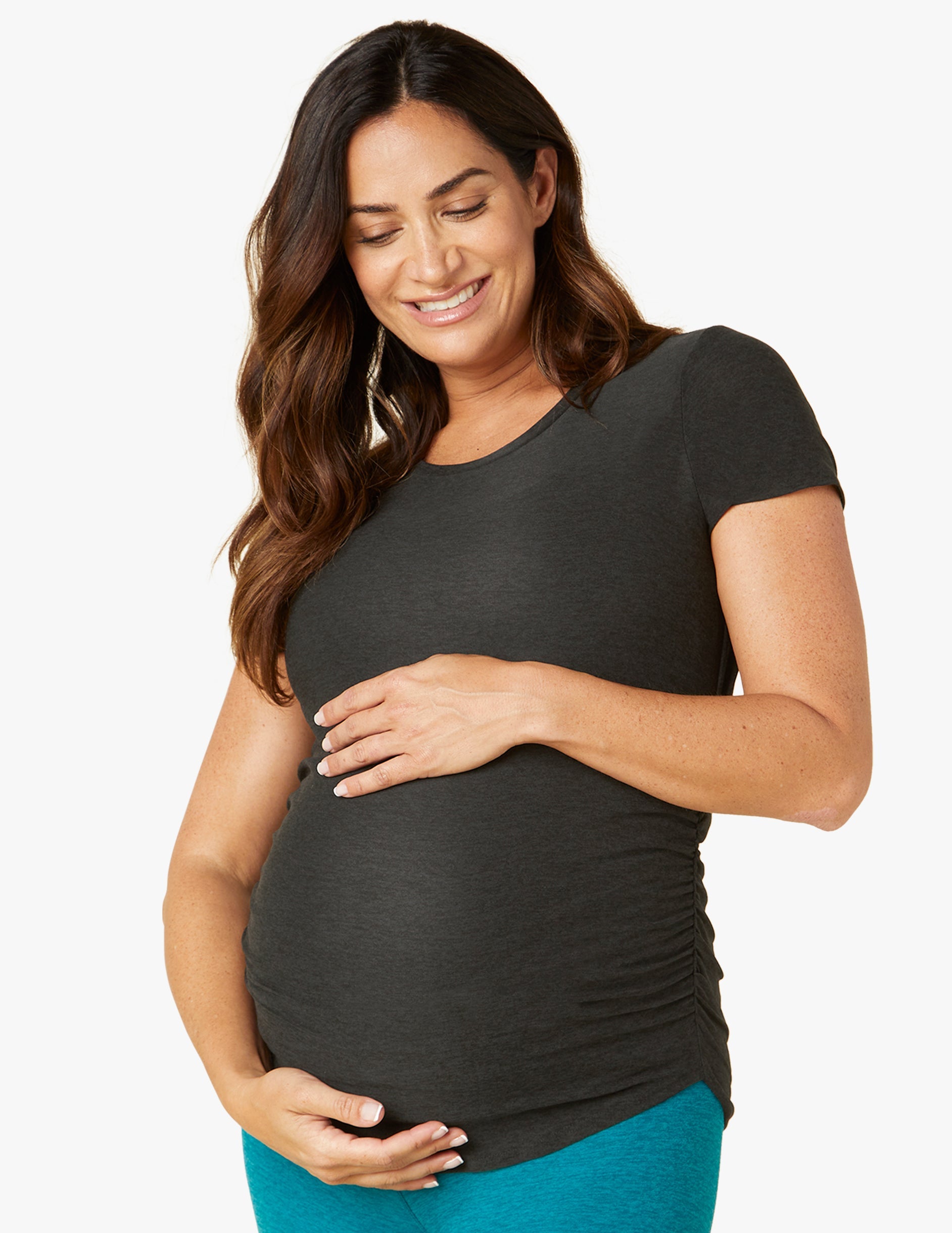 Featherweight One + Only Maternity Tee - Darkest Night Maternity Clothing Beyond Yoga 