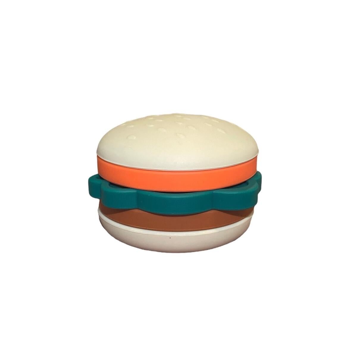 Hamburger Silicone Stacker Toy Three Hearts Modern Teething Accessories 