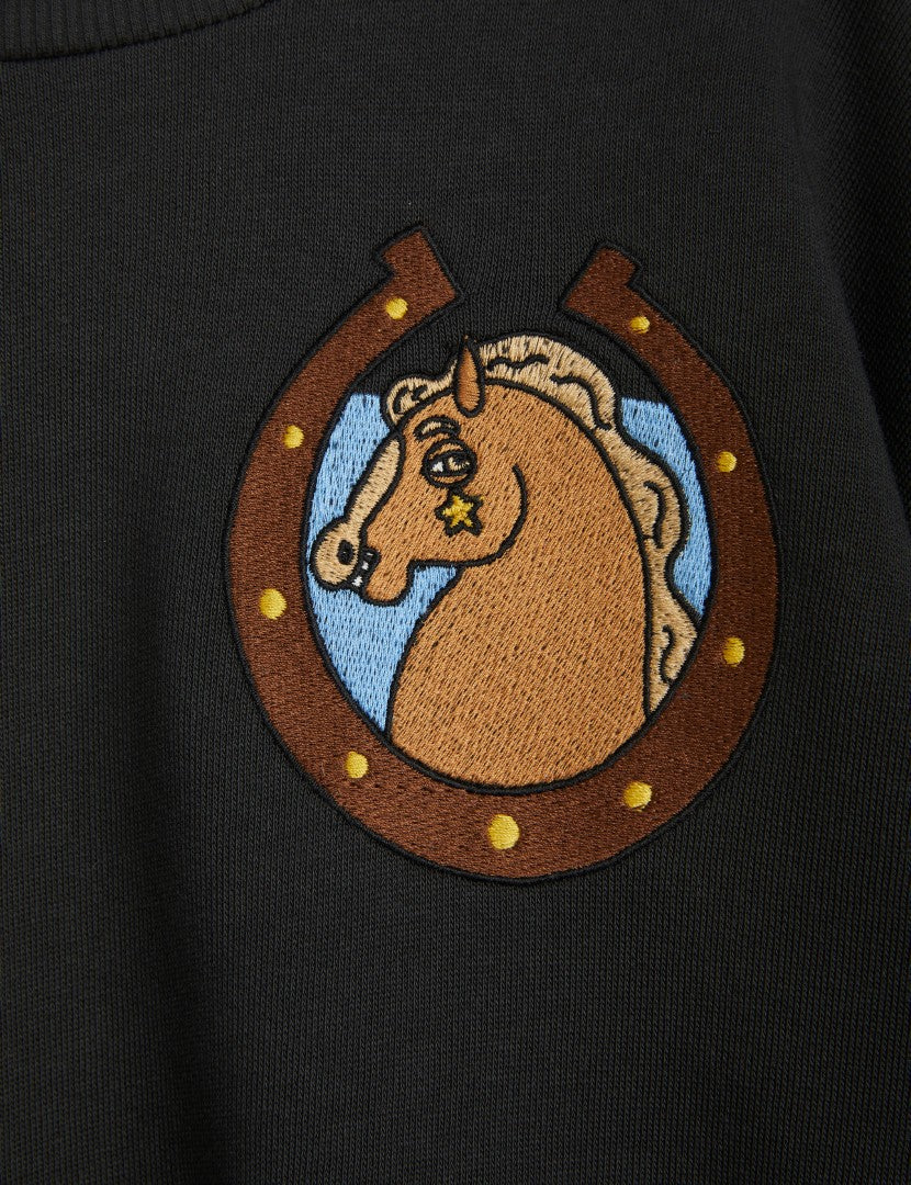 Horses Emb Sweatshirt - Black