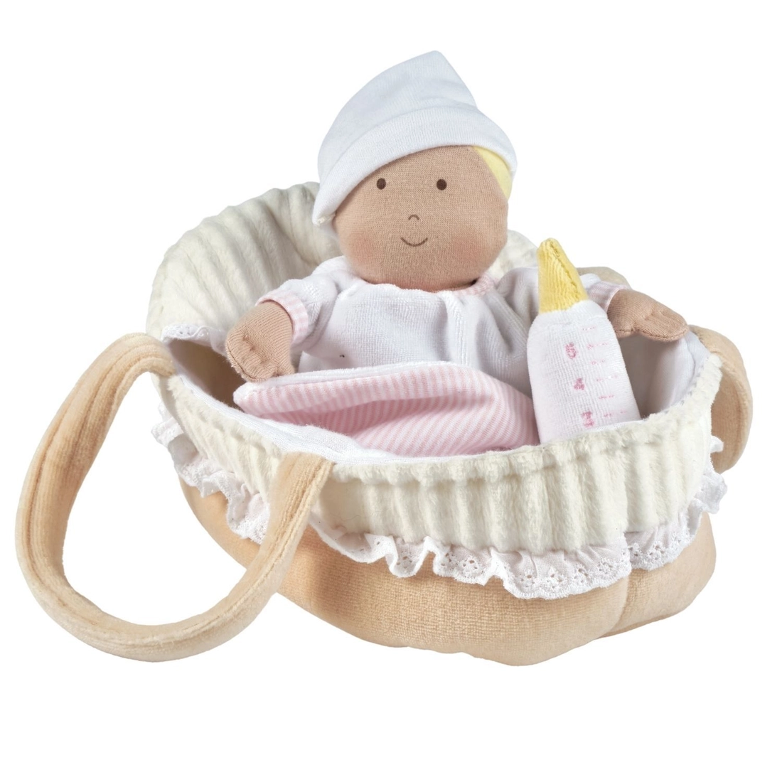 Carry Cot with Baby Grace, Bottle & Blanket