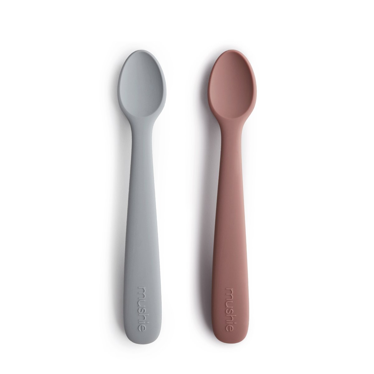 Silicone Feeding Spoons - 2 Pack - Stone/Cloudy Mauve