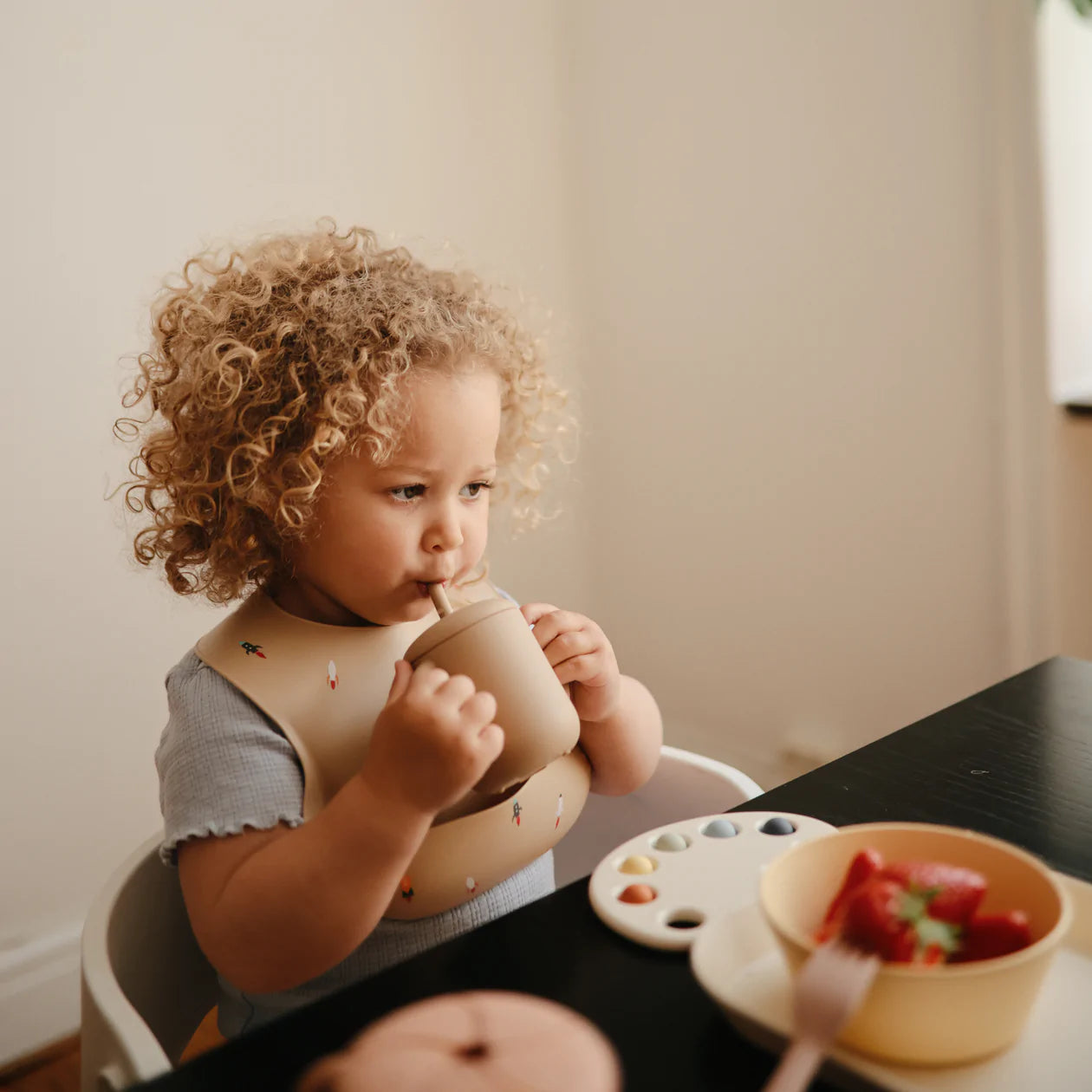 Silicone Bib - Rocket Ship Baby Essentials Mushie 